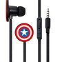 ERT GROUP Auriculares Capitán América Marvel con Control Multifuncional y Cable de 120cm, Enchufe Jack 3,5mm