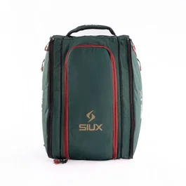Siux Edge Bolsa de pádel 42L 2 raquetas Compartimento para calzado Verde Beige Costuras rojas SIU8436625201072