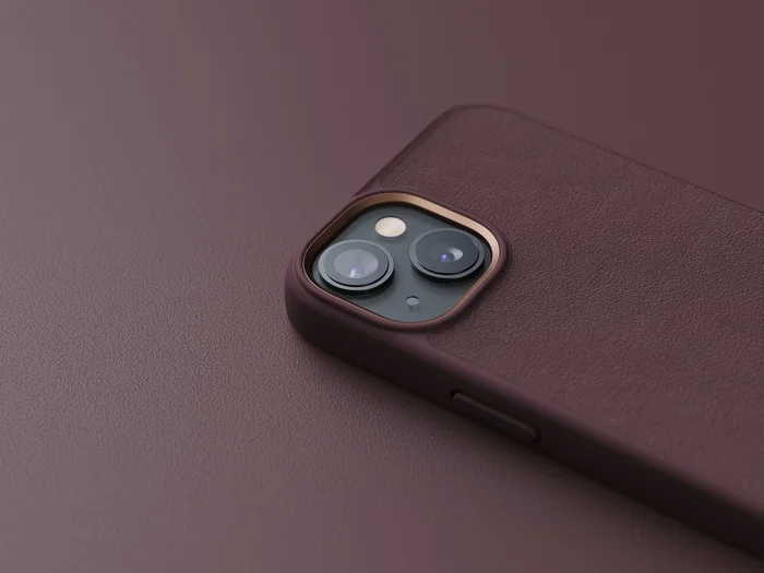 Njord NA41GL05U - Funda con MagSafe Compatible para iPhone 14 (6.1"), con Piel Auténtica y Protección Militar, Color Marrón