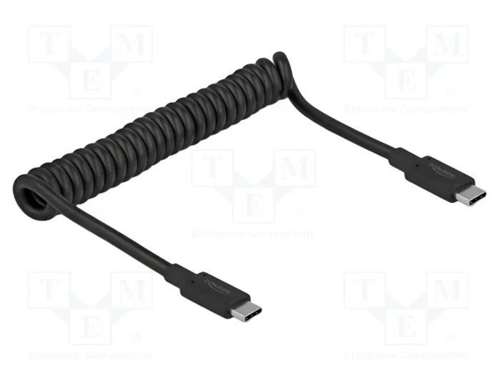 DeLOCK Cable USB espiral USB Type-C™ a USB Type-C™ 10 Gbps PD 3 A 85350