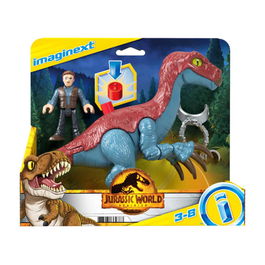Mattel Figura Jurassic World Therizinosaurus con Owen