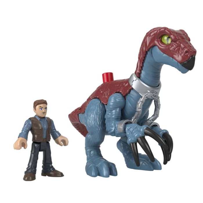 Mattel Figura Jurassic World Therizinosaurus con Owen