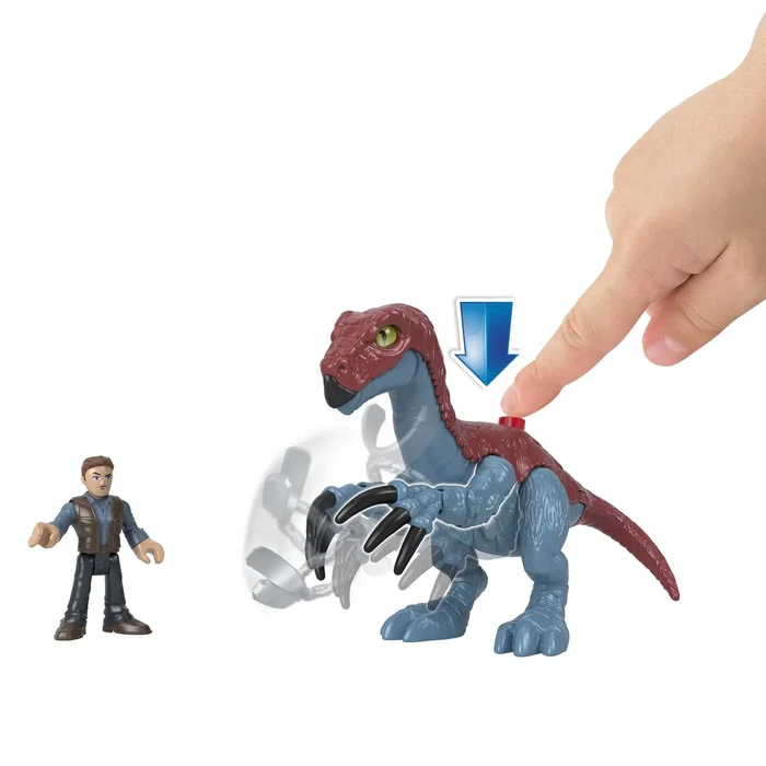 Mattel Jurassic World Therizinosaurus con Owen de Imaginext GVV63