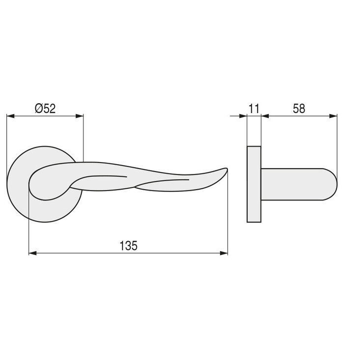 SYSTEM Zmk Vala D52 Roseta Cromo