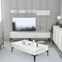 Hanah Home Lyon 3 Mueble de Salón Completo, Mesa TV, Estanterías y Mesa de Centro, Blanco y Negro