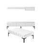 Hanah Home Lyon 3 Mueble de Salón Completo, Mesa TV, Estanterías y Mesa de Centro, Blanco y Negro