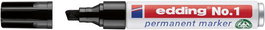 Marcador Permanente Edding No.1 Biselado Negro (Set de 10)