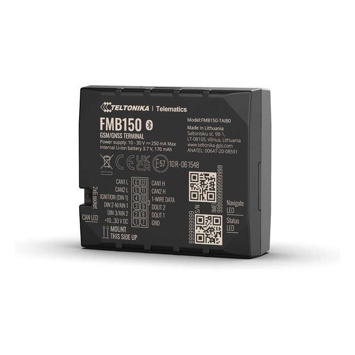 Teltonika FMB150 Rastreador GPS con CAN Support, Bluetooth 4.0, Resistente al Polvo IP41, Autonomía 6h, Negro Teltonika FMB150 Rastreador GPS con CAN Support, Bluetooth 4.0, Resistente al Polvo IP41, Autonomía 6h, Negro