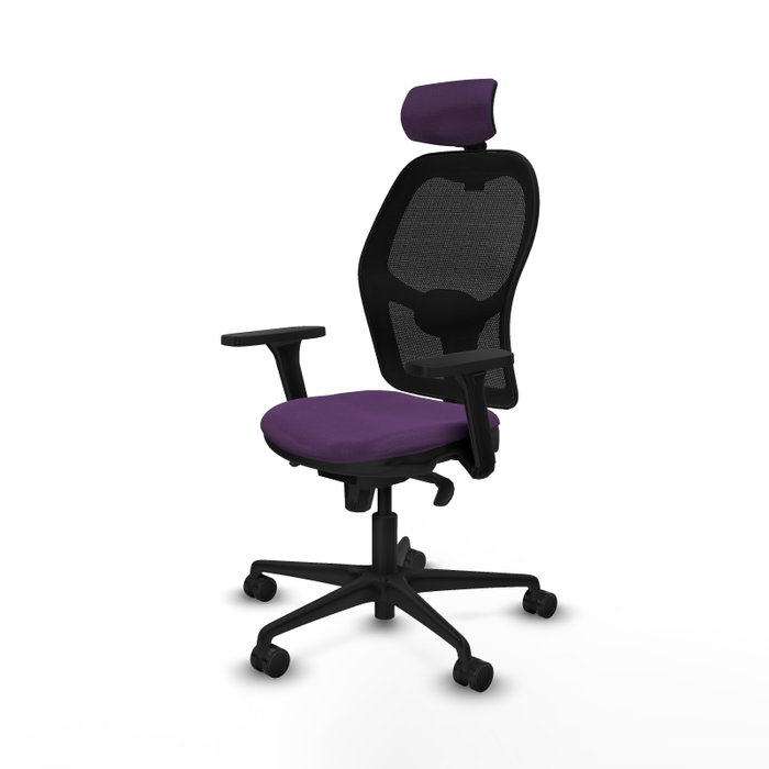 PIQUERAS Y CRESPO Silla de oficina Jorquera con mecanismo sincro, morado y negro