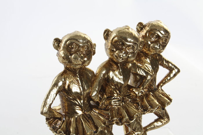 DKD Home Decor Figura de Resina Monos Bailarinas Dorado