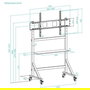 TooQ Soporte de Suelo Ajustable con Ruedas FS20105M-B para TV de 60 a 105 Pulgadas, Acero Negro, Carga Máx. 120 kg, Altura Ajustable 1275-1500 mm