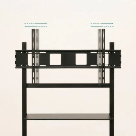 TooQ Soporte de Suelo Ajustable con Ruedas FS20105M-B para TV de 60 a 105 Pulgadas, Acero Negro, Carga Máx. 120 kg, Altura Ajustable 1275-1500 mm