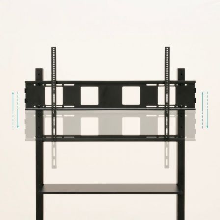 TooQ Soporte de Suelo Ajustable con Ruedas FS20105M-B para TV de 60 a 105 Pulgadas, Acero Negro, Carga Máx. 120 kg, Altura Ajustable 1275-1500 mm