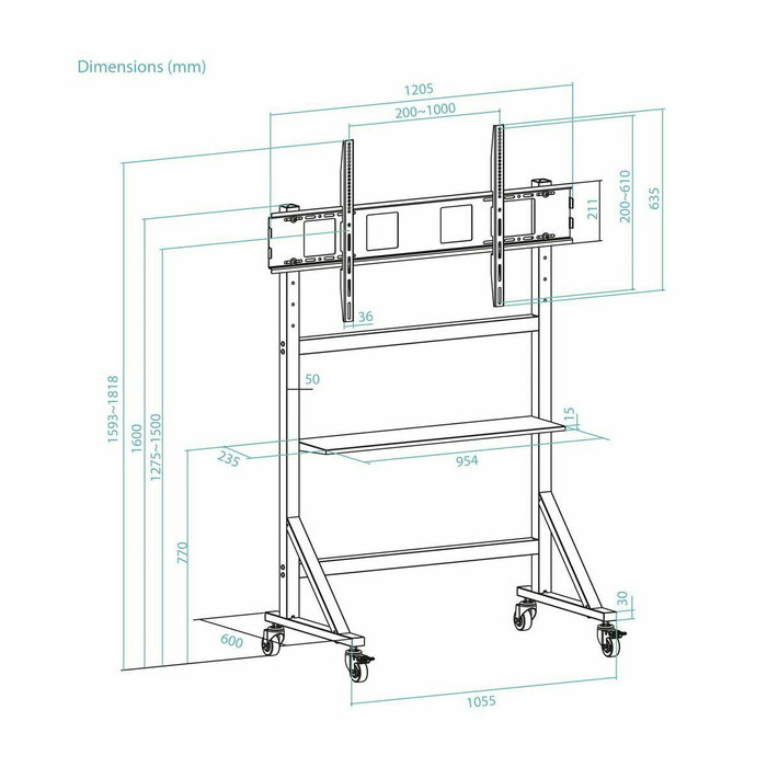 Tooq Soporte de Suelo Optimus para Pantallas de 60-105 Pulgadas Negro
