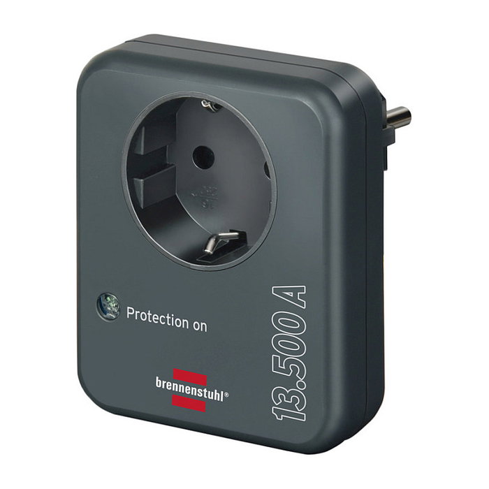 Brennenstuhl Adaptador protector de sobretensión 13.500A Antracita 1506996 Brennenstuhl Adaptador protector de sobretensión 13.500A Antracita 1506996