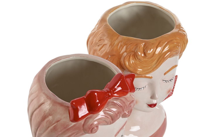 DKD Home Decor Macetero Busto Mujer Dolomite Chica Pack de 2 DKD Home Decor Macetero Busto Mujer Dolomite Chica Pack de 2
