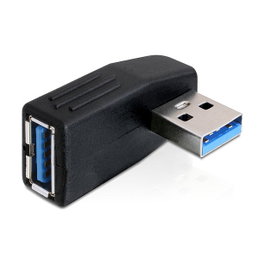 DeLOCK 65341 USB 3.0 Adaptador de Género Macho a Hembra 90° Negro