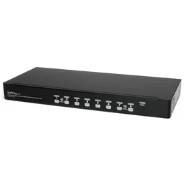 StarTech.com Conmutador Switch KVM 1U OSD 8 Puertos USB y VGA HD15, 1920x1440, Montaje en Rack, Negro