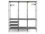 Kipit Armario Organizador Triple Percha 50x8x31cm Negro con 8 Estantes de Tela y 2 Barras de Metal (Set de 5)