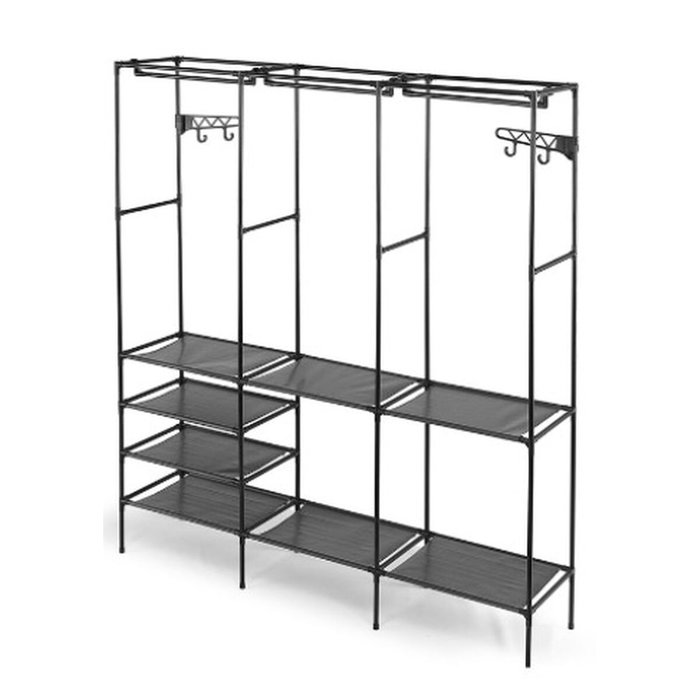 KIPIT Armario Organizador Triple Percha Negro
