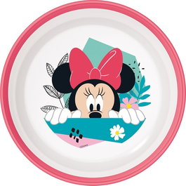Disney Cuenco Bicolor Antideslizante Minnie CZ11290 Infantil Plástico Libre BPA Apto Microondas