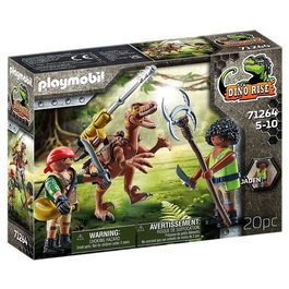 PLAYMOBIL Dino Rise 71264 Deinonychus con Cañón para la Selva, Juguete de Figuras de Acción para Niños +5 Años