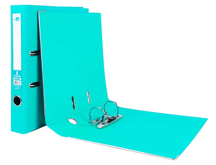 Liderpapel Archivador de Palanca Documenta A4 PVC con Rado, Compresor Metálico y Lomo de 75 mm, Verde Claro