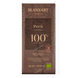BLANXART Chocolate Negro 100% Cacao Perú 75 Gr Ecológico Vegano Sin Gluten