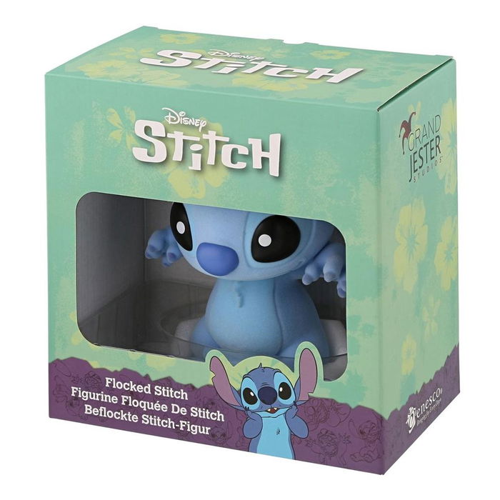 Enesco Figura Flocada de Stitch de Disney - Suave Figura de Colección para Adultos, Alien Azul con Collar de Flores