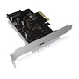 ICY BOX IB-PCI1901-C32 Tarjeta Controladora USB Tipo-C PCIe 3.0, USB 3.2 Gen 2 (20 Gbit/s), Conector SATA, Color Negro
