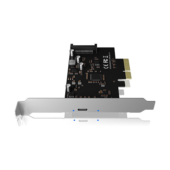 ICY BOX IB-PCI1901-C32 Tarjeta Controladora USB Tipo-C PCIe 3.0, USB 3.2 Gen 2 (20 Gbit/s), Conector SATA, Color Negro