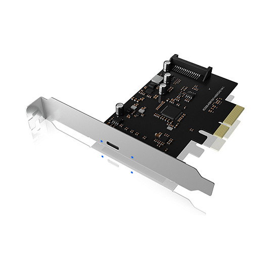 ICY BOX IB-PCI1901-C32 Tarjeta Controladora USB Tipo-C PCIe 3.0, USB 3.2 Gen 2 (20 Gbit/s), Conector SATA, Color Negro