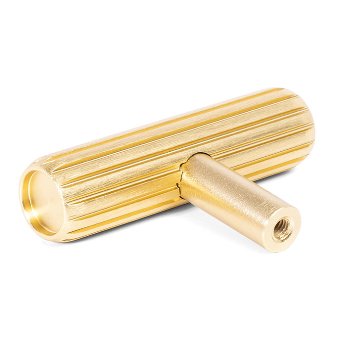 Viefe Pomo Rille T Aluminio 55x38mm Acabado Efecto Inox, Latón Oscuro Cepillado, Negro Cepillado