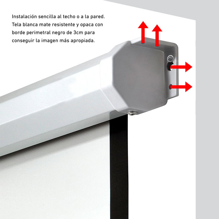 Phoenix Technologies Pantalla de Proyección Manual Enrollable 100" (200x150 cm) 4:3 para Pared o Techo - Modelo Pantalla200/150