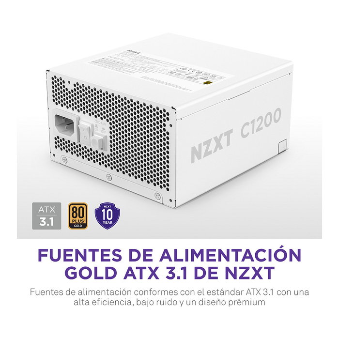 NZXT C1200 Gold 1200 W ATX Blanco NZXT C1200 Gold 1200 W ATX Blanco