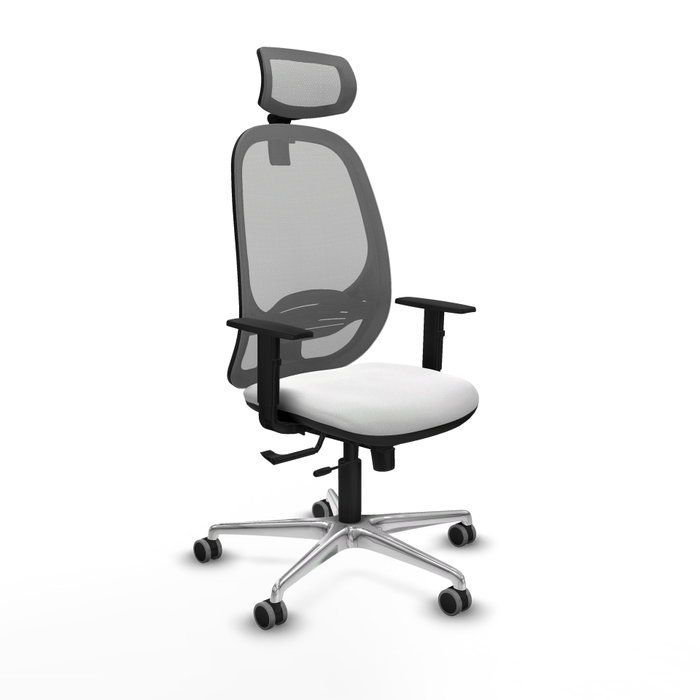 PIQUERAS Y CRESPO Silla de oficina Cilanco con mecanismo Sincro/Traslack, Blanco y Gris PIQUERAS Y CRESPO Silla de oficina Cilanco con mecanismo Sincro/Traslack, Blanco y Gris