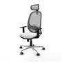 PIQUERAS Y CRESPO Silla de oficina Cilanco con mecanismo Sincro/Traslack, Blanco y Gris