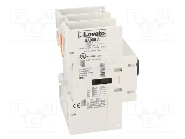 LOVATO ELECTRIC Interruptor de aislamiento GA 3 polos 80A