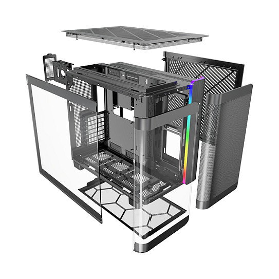 Montech KING 95, Caja PC Midi Tower Negra, ATX, micro ATX, Mini-ITX, SPCC, Vidrio Templado, para Juego