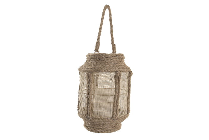 DKD Home Decor Portavelas Tropical Natural Hoja de Palmera Yute 18.5 x 42 x 18.5 cm (4 Unidades)