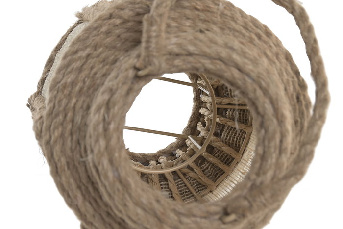 DKD Home Decor Portavelas Tropical Natural Hoja de Palmera Yute 18.5 x 42 x 18.5 cm (4 Unidades)