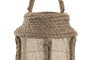 DKD Home Decor Portavelas Tropical Natural Hoja de Palmera Yute 18.5 x 42 x 18.5 cm (4 Unidades)
