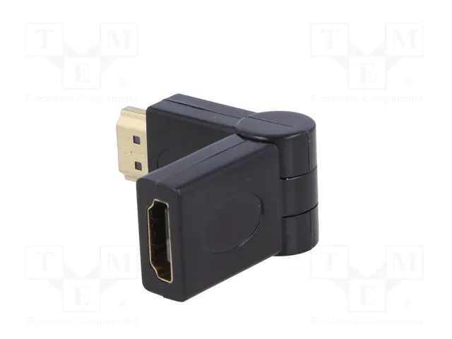 AKYGA Adaptador HDMI enchufe a HDMI enchufe móvil ±90°, negro AKYGA Adaptador HDMI enchufe a HDMI enchufe móvil ±90°, negro