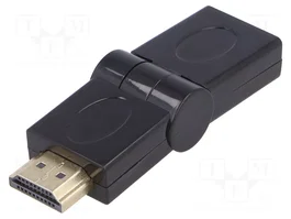 AKYGA Adaptador HDMI enchufe a HDMI enchufe móvil ±90°, negro
