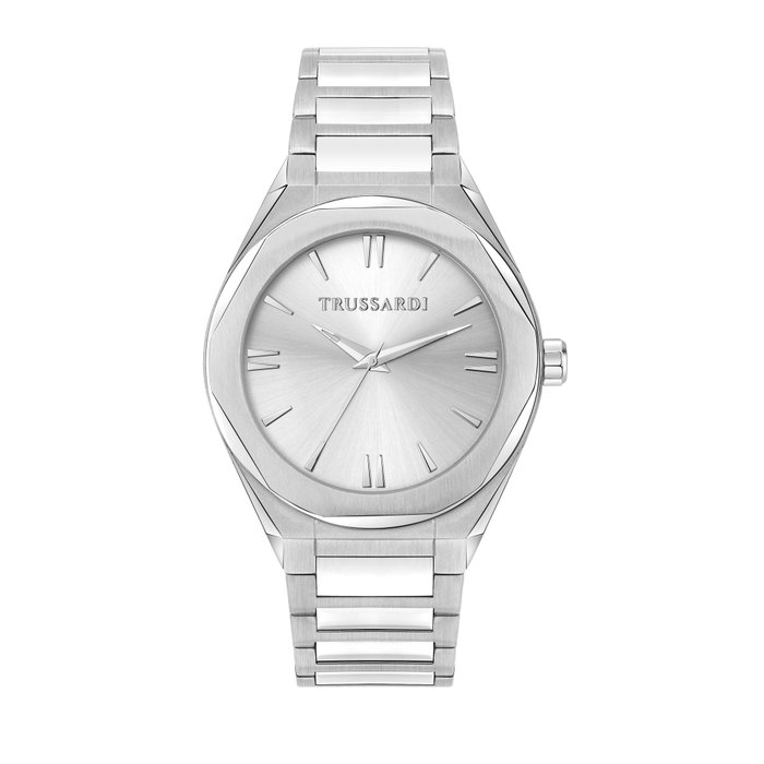 Trussardi R2453156006 con esfera blanca y correa gris Trussardi R2453156006 con esfera blanca y correa gris