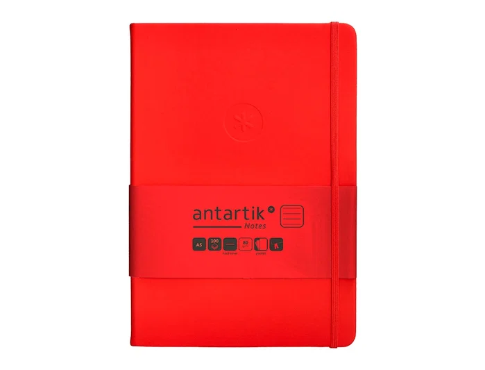 Antartik Cuaderno A5 Tapa Dura Rojo 100 Hojas Rayas 80gr FSC Colección Antartik Notes