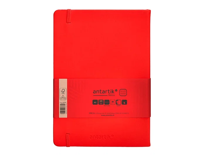 Antartik Cuaderno A5 Tapa Dura Rojo 100 Hojas Rayas 80gr FSC Colección Antartik Notes