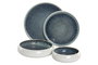 DKD Home Decor Plato de Gres Esmaltado Azul Marino Jewel Blue 25