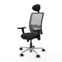 PIQUERAS Y CRESPO Silla de oficina Zulema con Mecanismo Sincro/Traslack, Negro y Gris