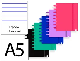 Carchivo Cuaderno Ingeniox Foam A5 80 Hojas Rayado Horizontal Colores Intense Surtidos